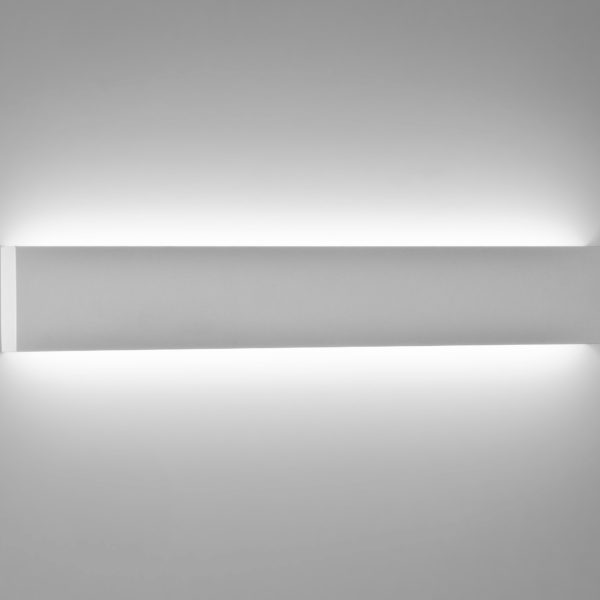 White aluminum wall lamp LED in gypsum Bar