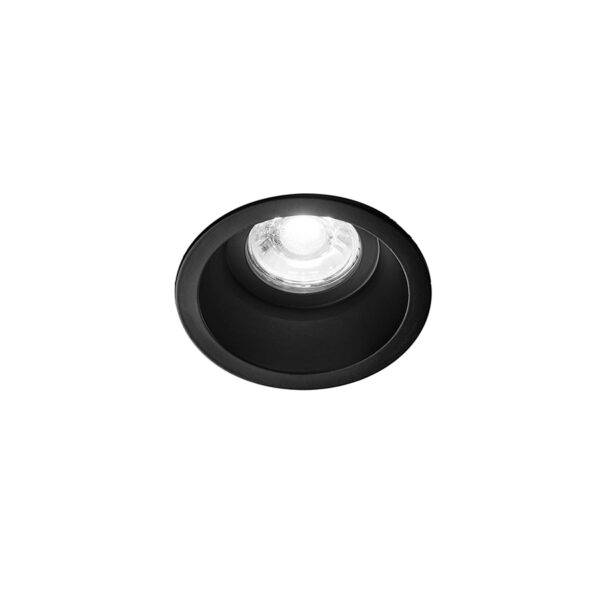 Round aluminum recess spotlight ø88x48 - Black