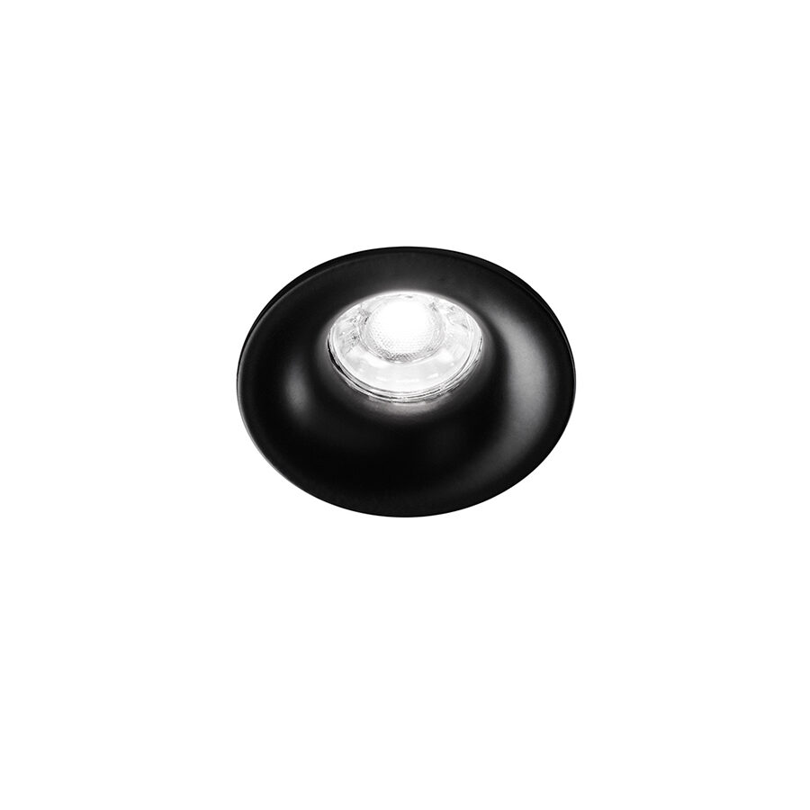 Round aluminum recess spotlight ø84x32 - Black