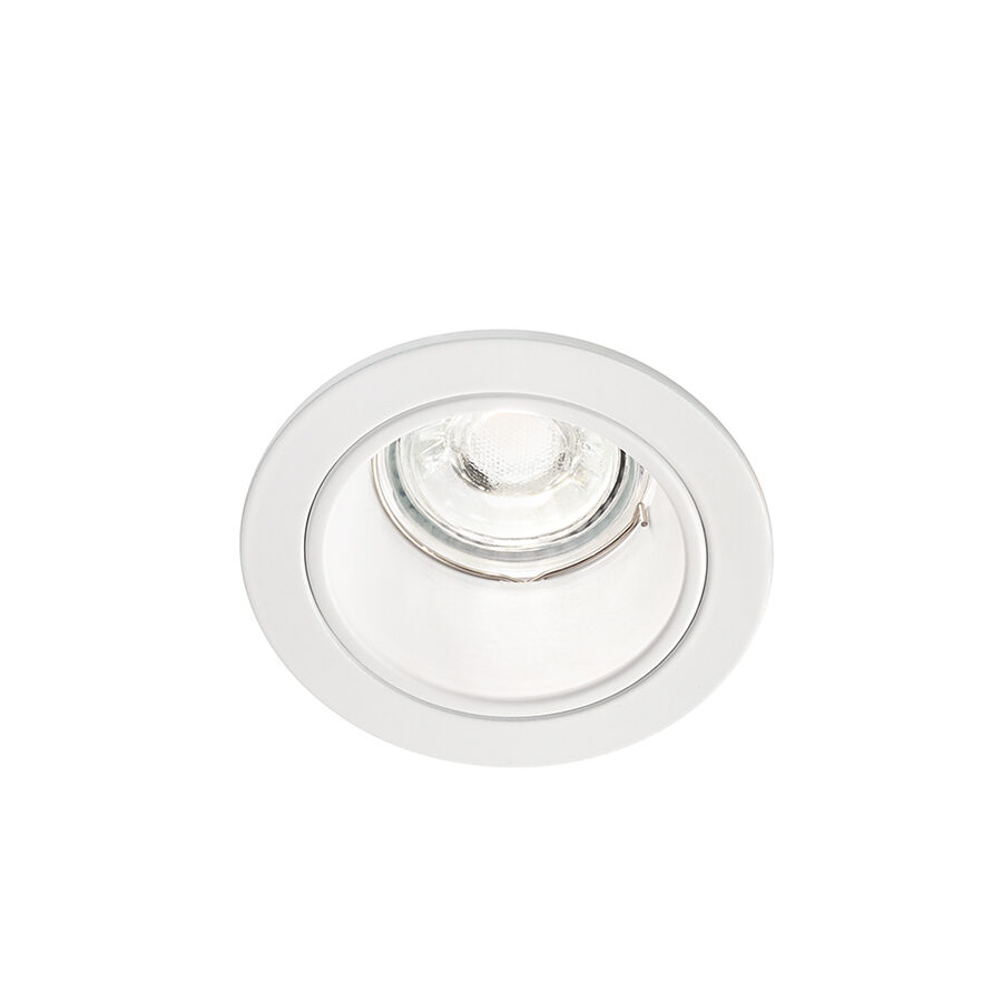 Round aluminum recess spotlight ø90x59 - White